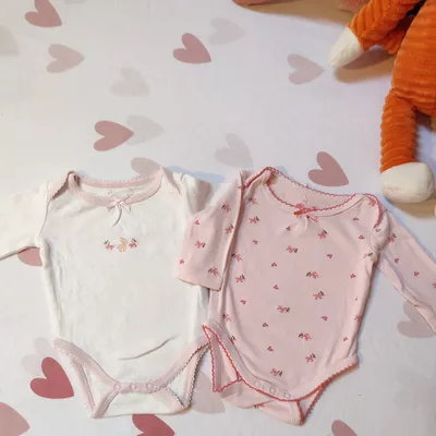 Lot de 2 bodies manches longues bébé fille - 1 mois - Très bon état - Sergent major